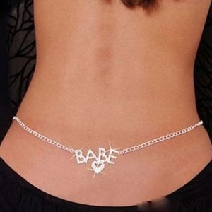 Babe Belly Rhinestone Back Chain Belt